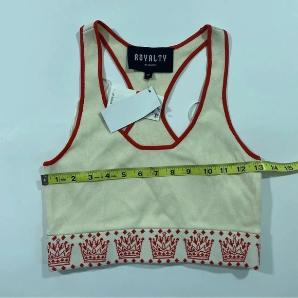 Royalty By Maluma Racerback Crop Printed Sleeveless Tank Top XS - Picture 7 of 7